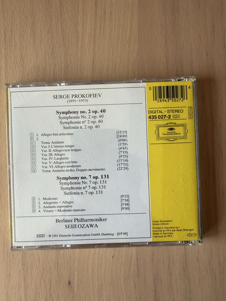 Cd Prokofiev - Symphonies n°2 & 7
