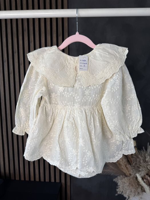 Koronkowy rampers piękny 98 handmade