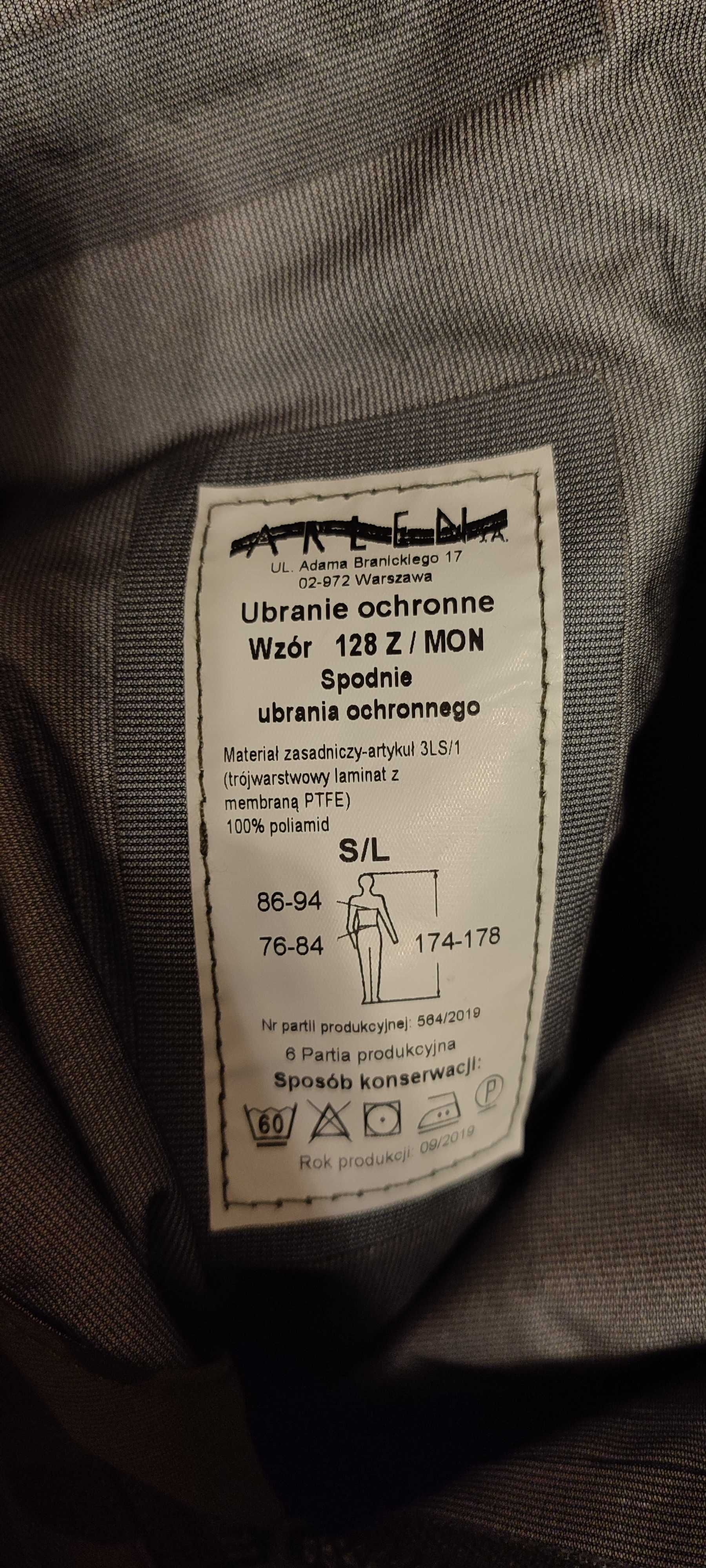 Spodnie od ubrania ochronnego gore-tex wz. 128 Z/MON S/L