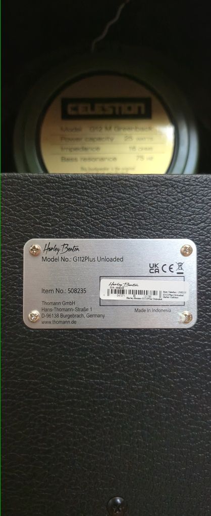 Kolumna gitarowa harley benton g112plus celestion greenback