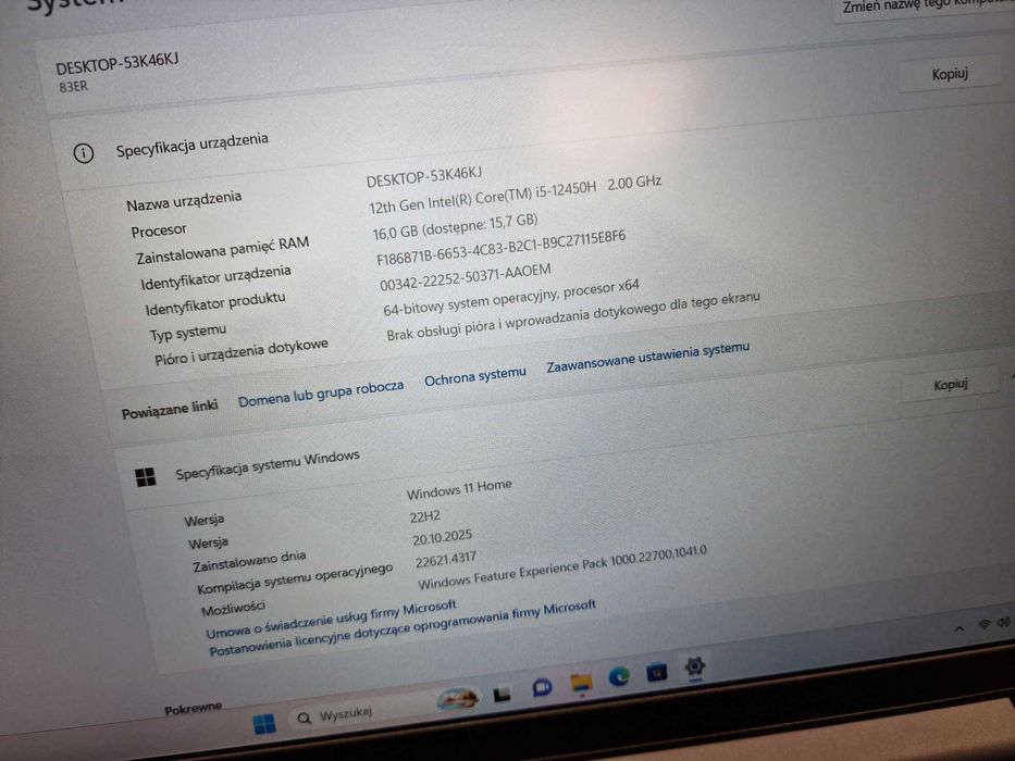 Lenovo Ideapad 3 15IAH8/ i5-12450H/ 16GB DDR5/ 512GB/ 15.6" FHD/ W11