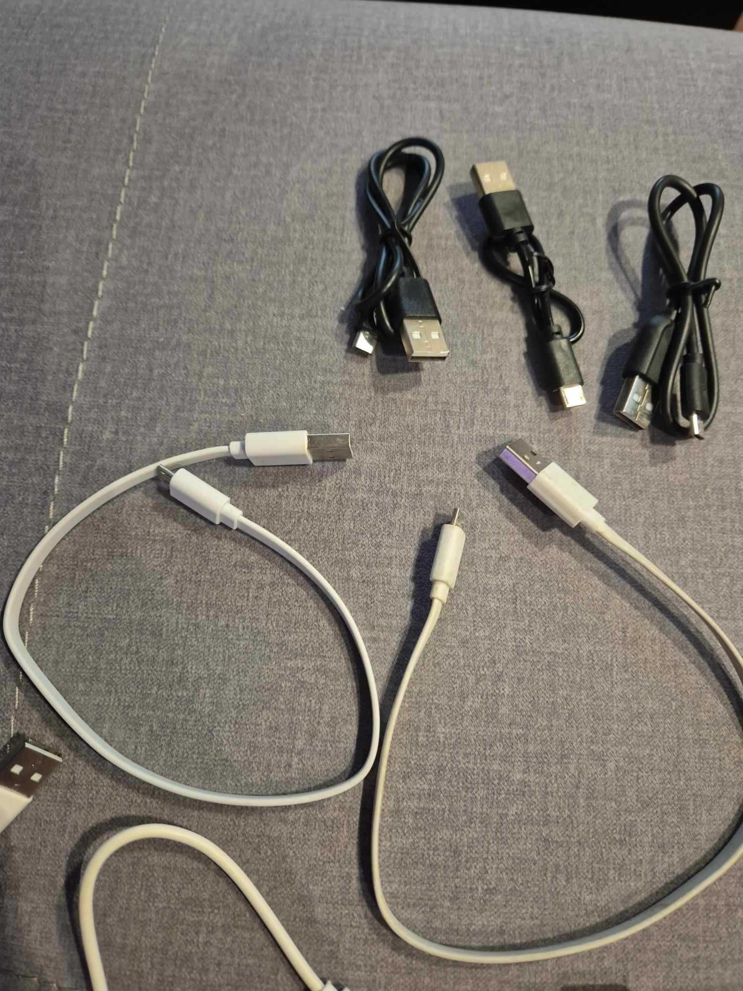 Kable micro USB białe i czarne