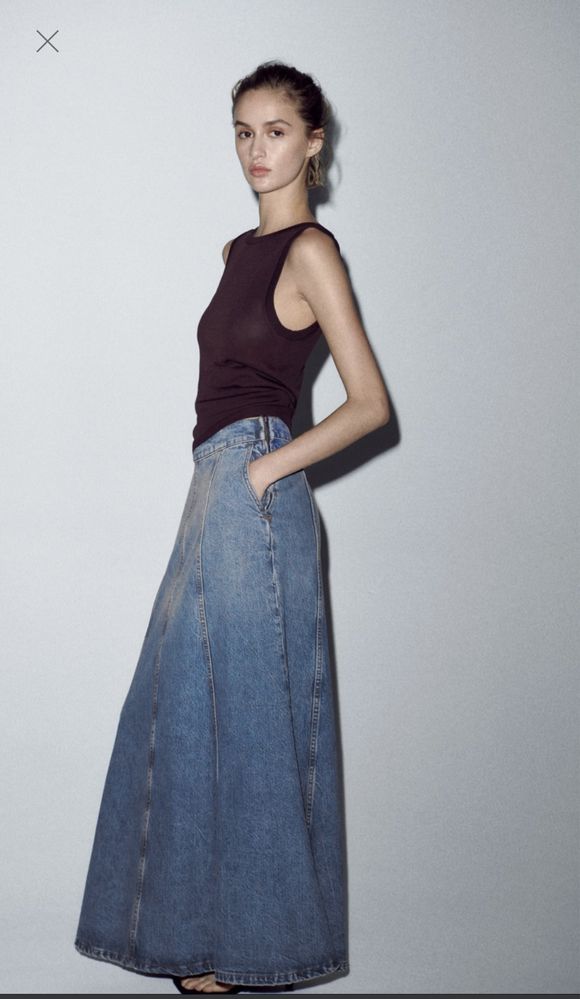 Джинсова трендова спідниця Zara, розмір XS