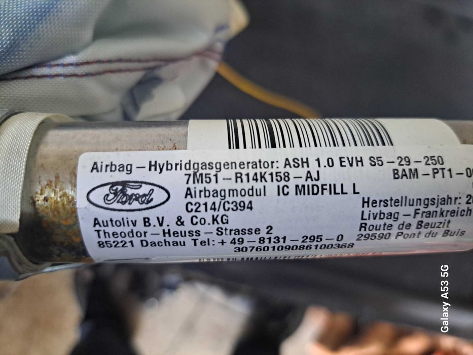 Kurtyna powietrzna LEWA Ford Kuga Mk1 7M51-R14K158-AJ