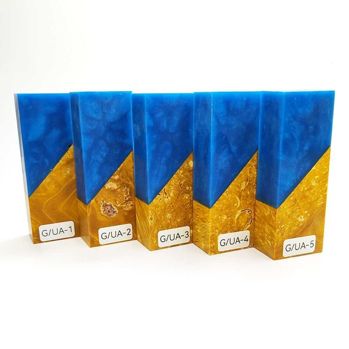 Бруски гибриды для рукоятей ножей и шампуров. Кап клена + смола.