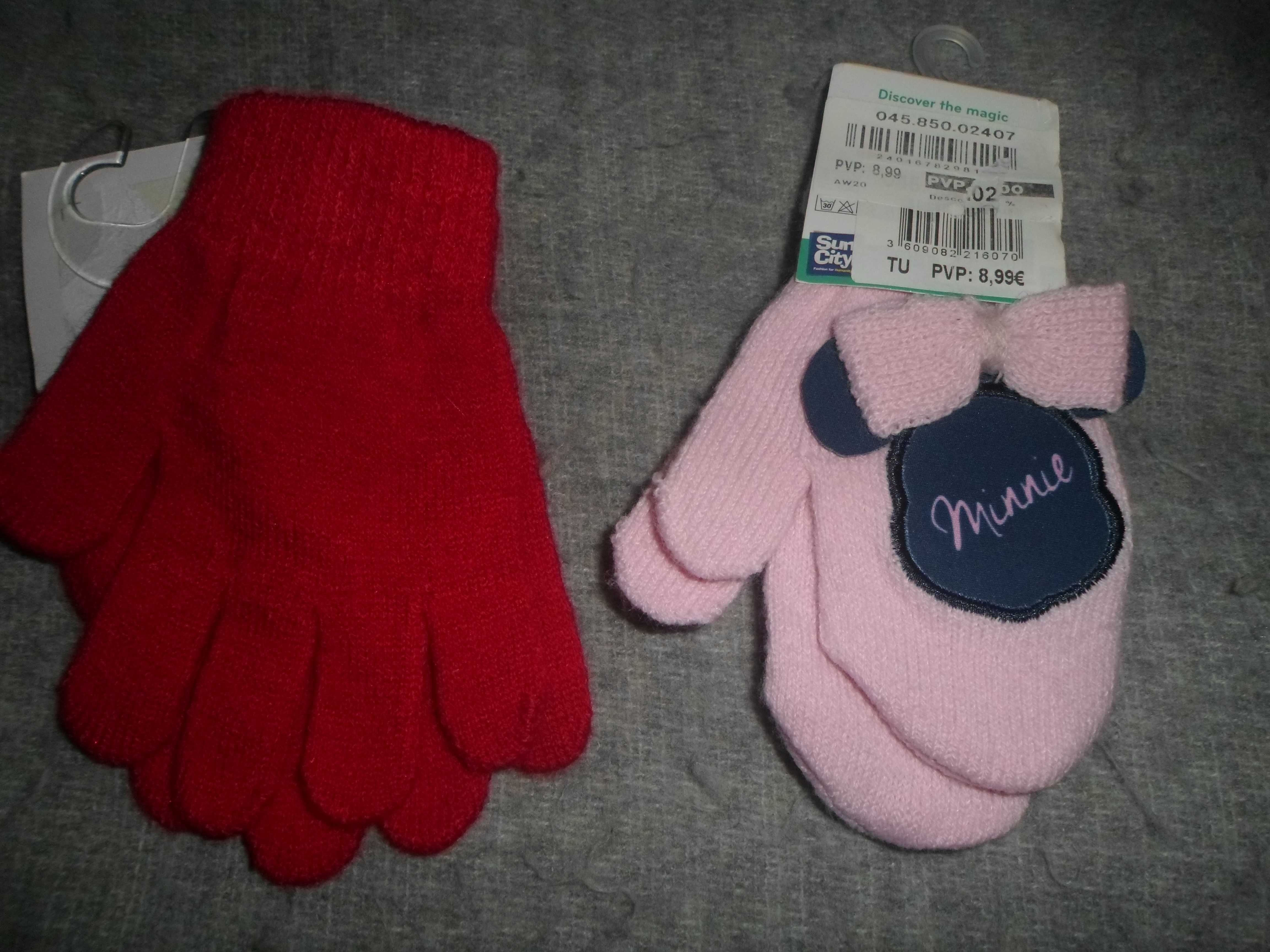 2 pares de luvas novas com etiqueta  para bebe