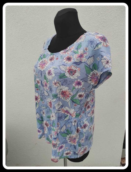 Kolorowa bluzka w kwiaty 42 XL C&A