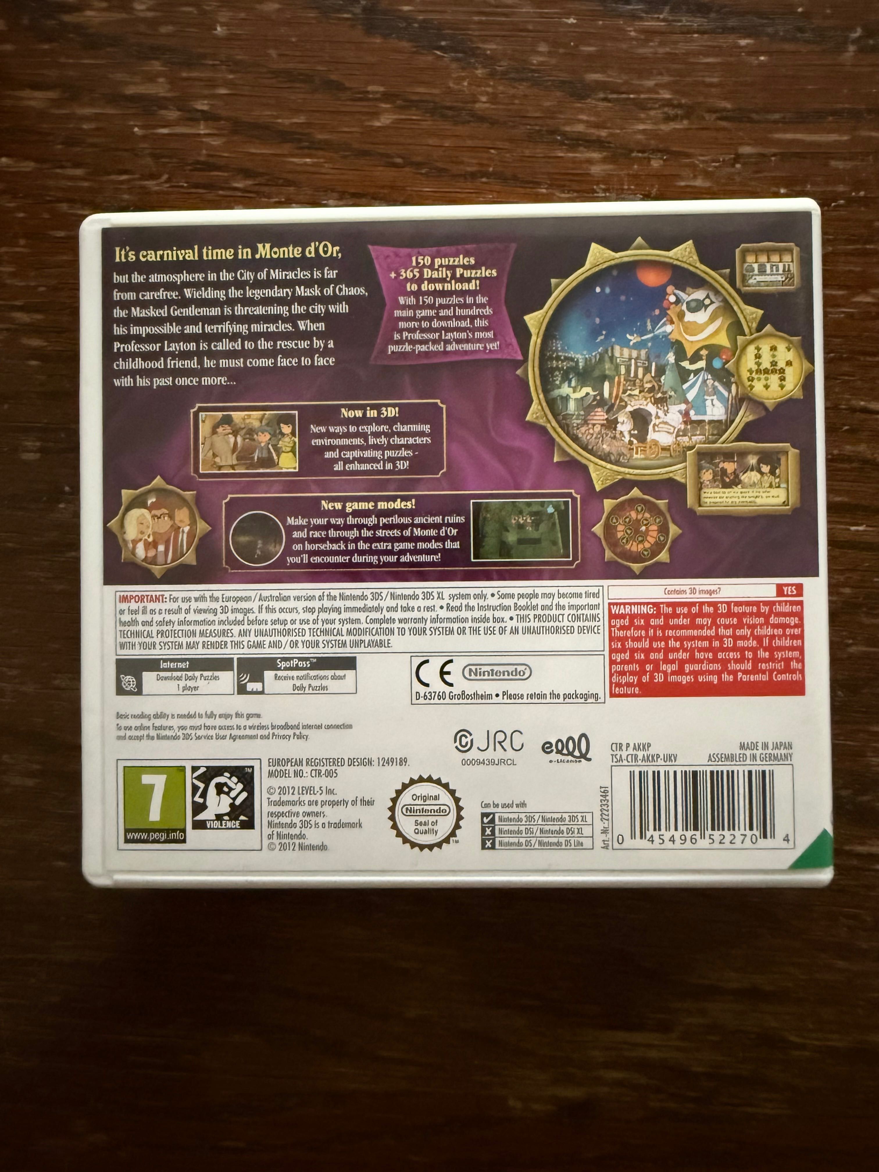 Jogo Nintendo 3DS - Professor Layton and the Miracle Mask