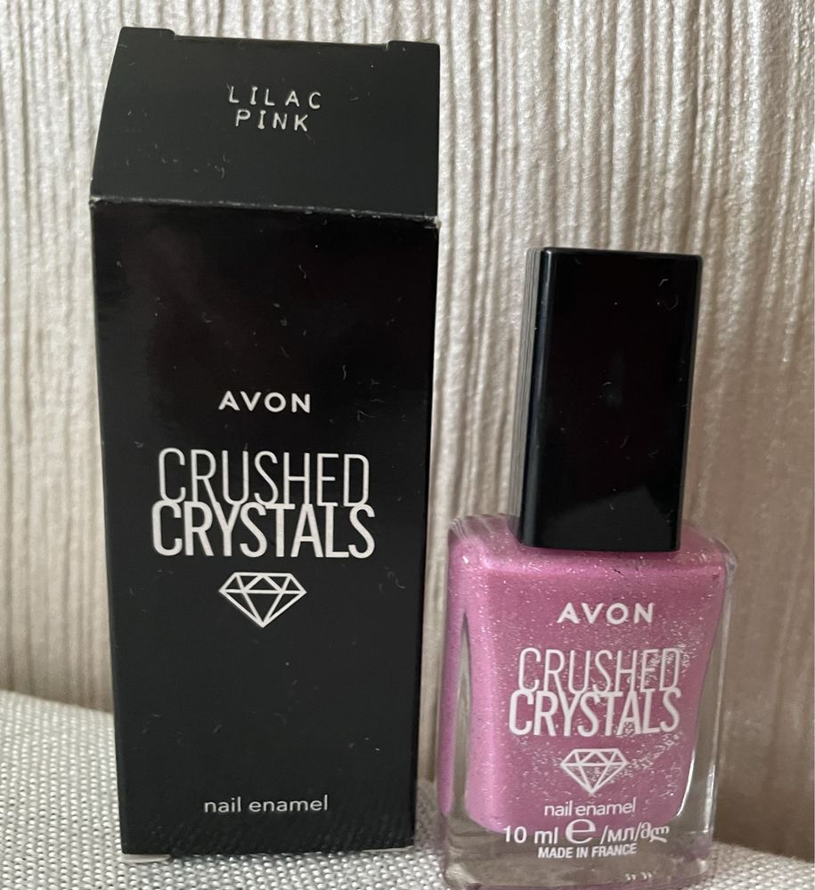 Nowy lakier piaskowy Avon CRushed Crystals Lilac Pink, tanio!