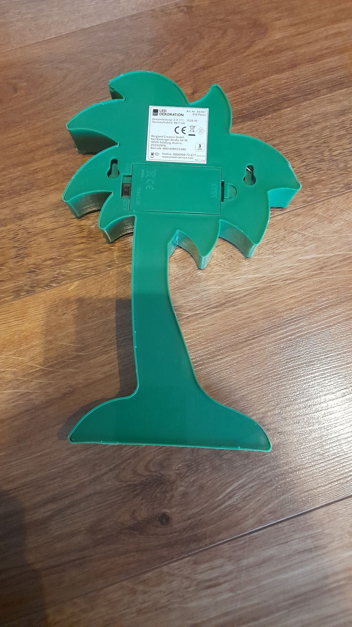Lampka Led zielona palma
