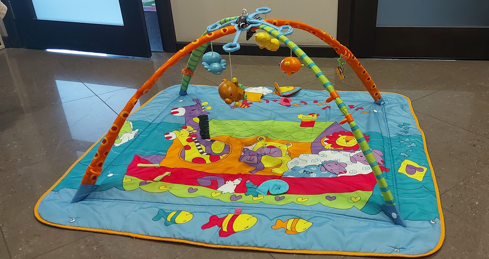 Детский развивающий настил ковёр коврик с музыкой и игрушками
