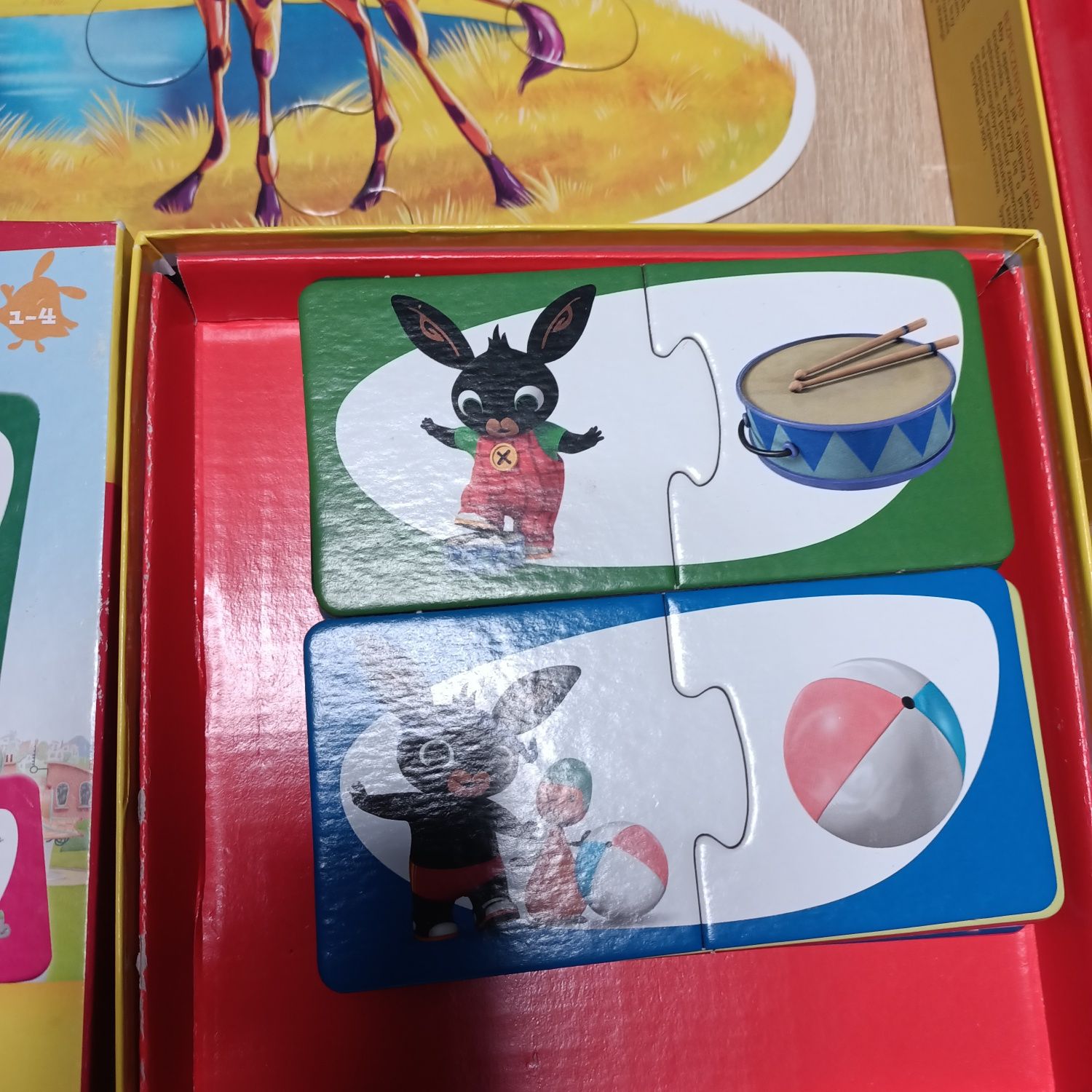 Puzzle 2-6lat bing, żyrafa przed i po.