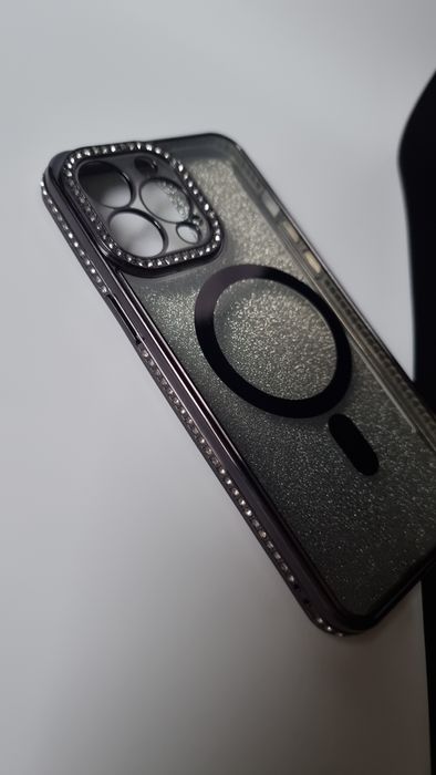 Etui do iPhone 14 Pro Max 5G, plecki błyszczę 2w1 Smukły case z diamen