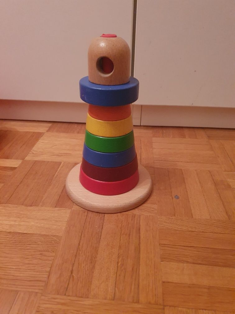 Wieża klocki IKEA latarnia zabawka dla dzieci