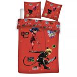 Capa de Edredão em microfibra + 1 Fronha Miraculous Ladybug Battle