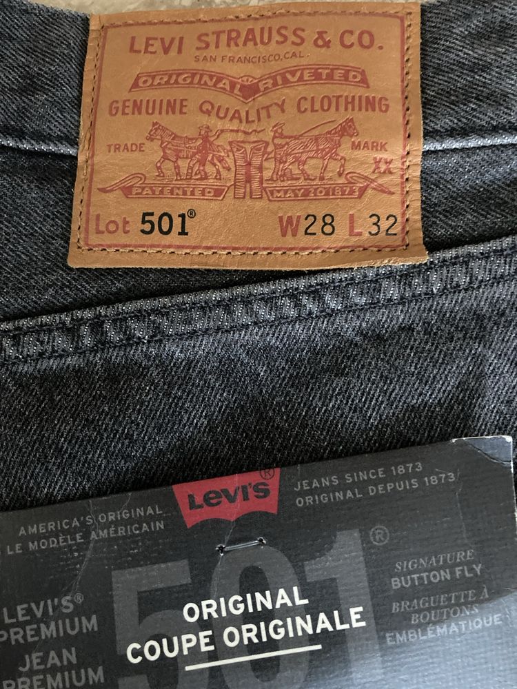 Spodnie jeansy męskie Levis 501 Premium W28 L 32 Nowe