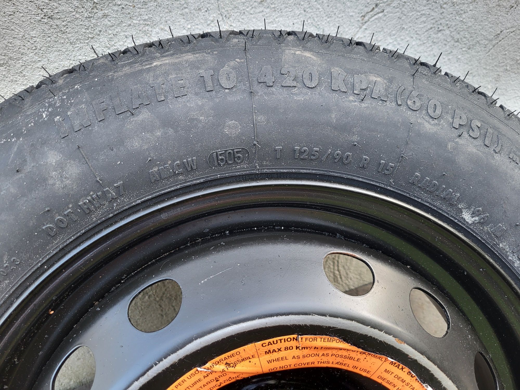 Koło Dojazdowe Fiat Stilo 2005rok*125/90R15*4x98*Nie Używane*ET35*