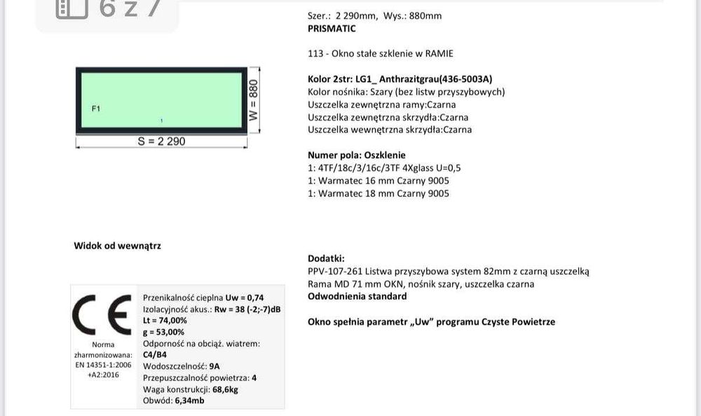 Okno Witryna - NOWE - producent Oknoplast