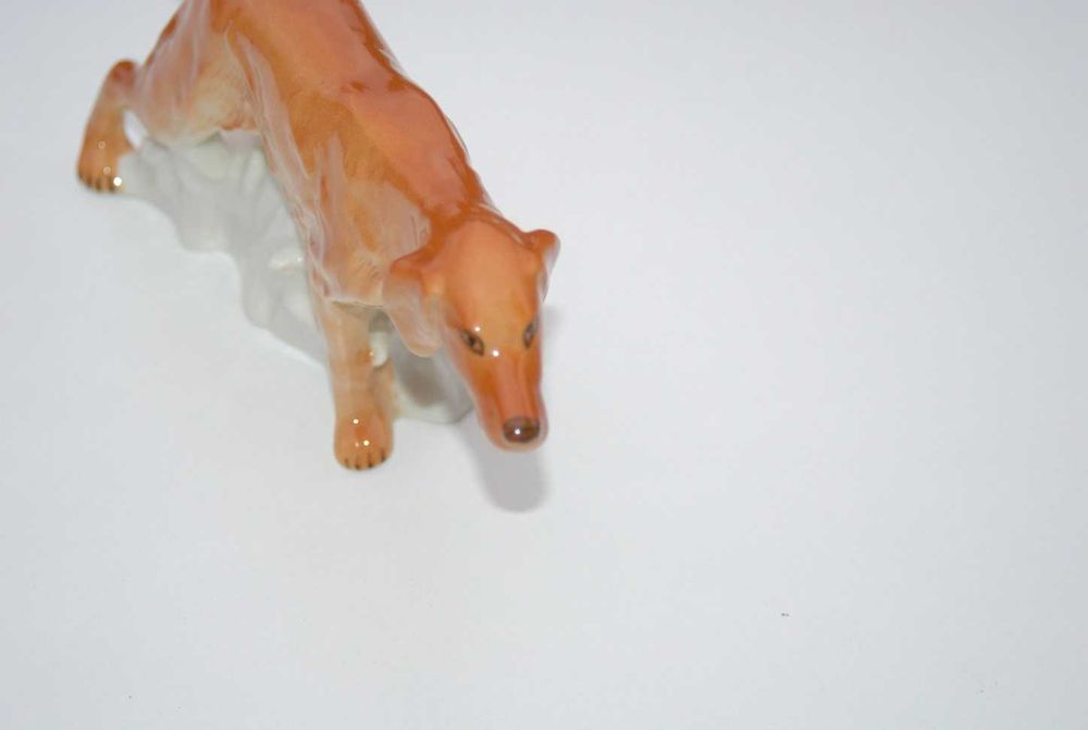 Stara figurka pies piesek porcelana Łomonosow