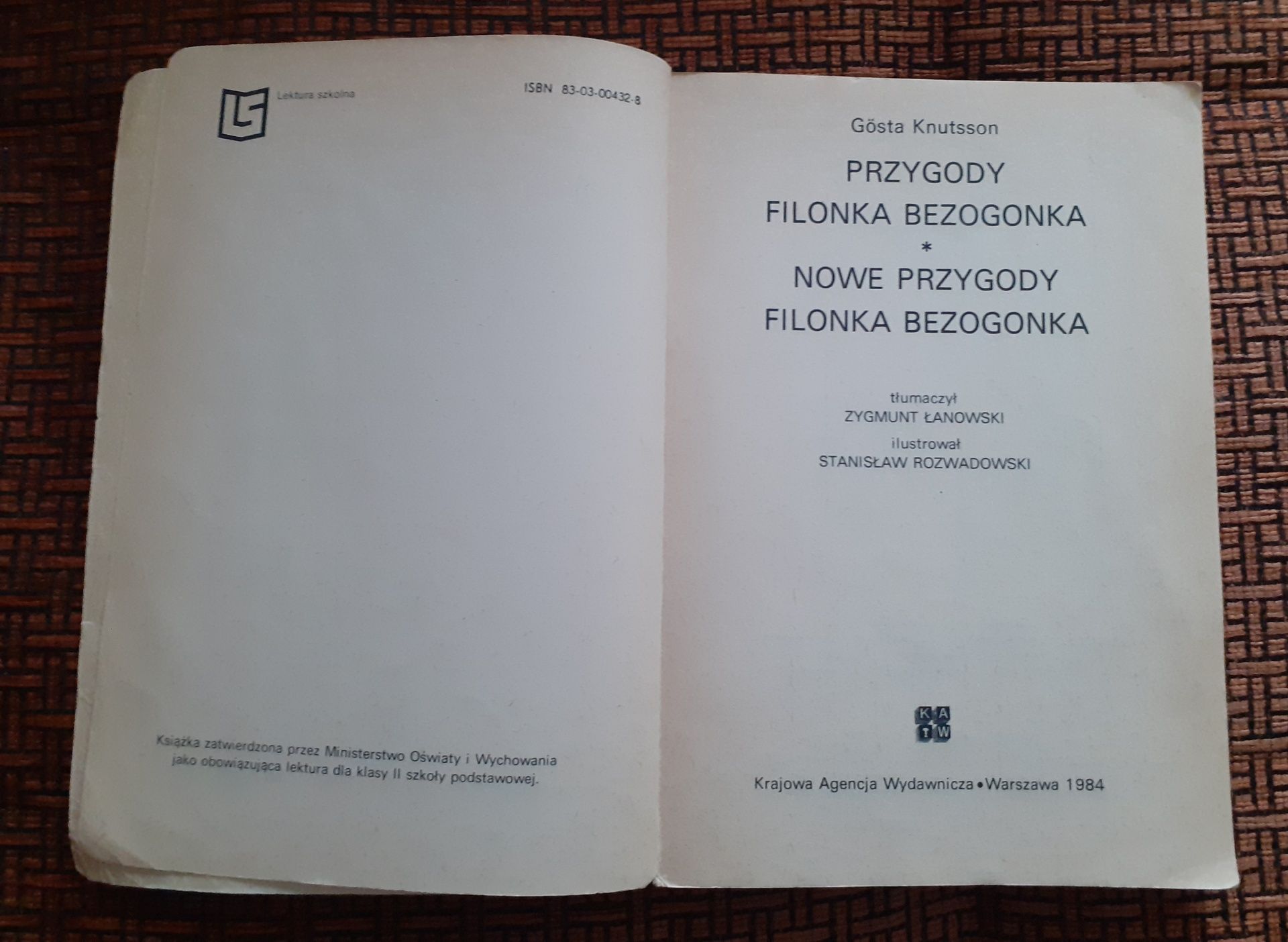 Książka Przygody Filonka Bezogonka
