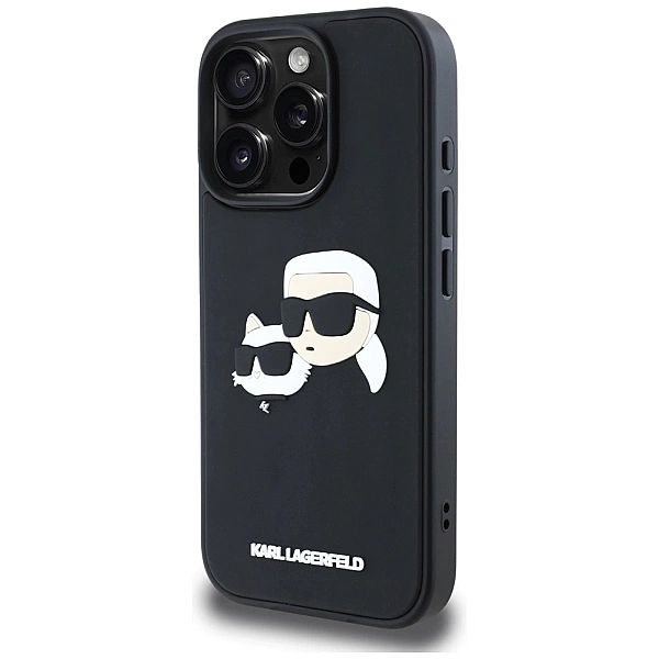 Etui Karl Lagerfeld HC 3D Rubber Double Heads na iPhone 16 Pro - czarn