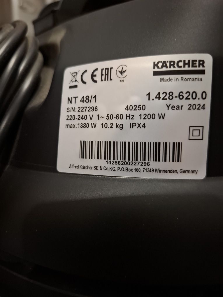 Odkurzacz przemysłowy Karcher NT 48 nowy nie używany