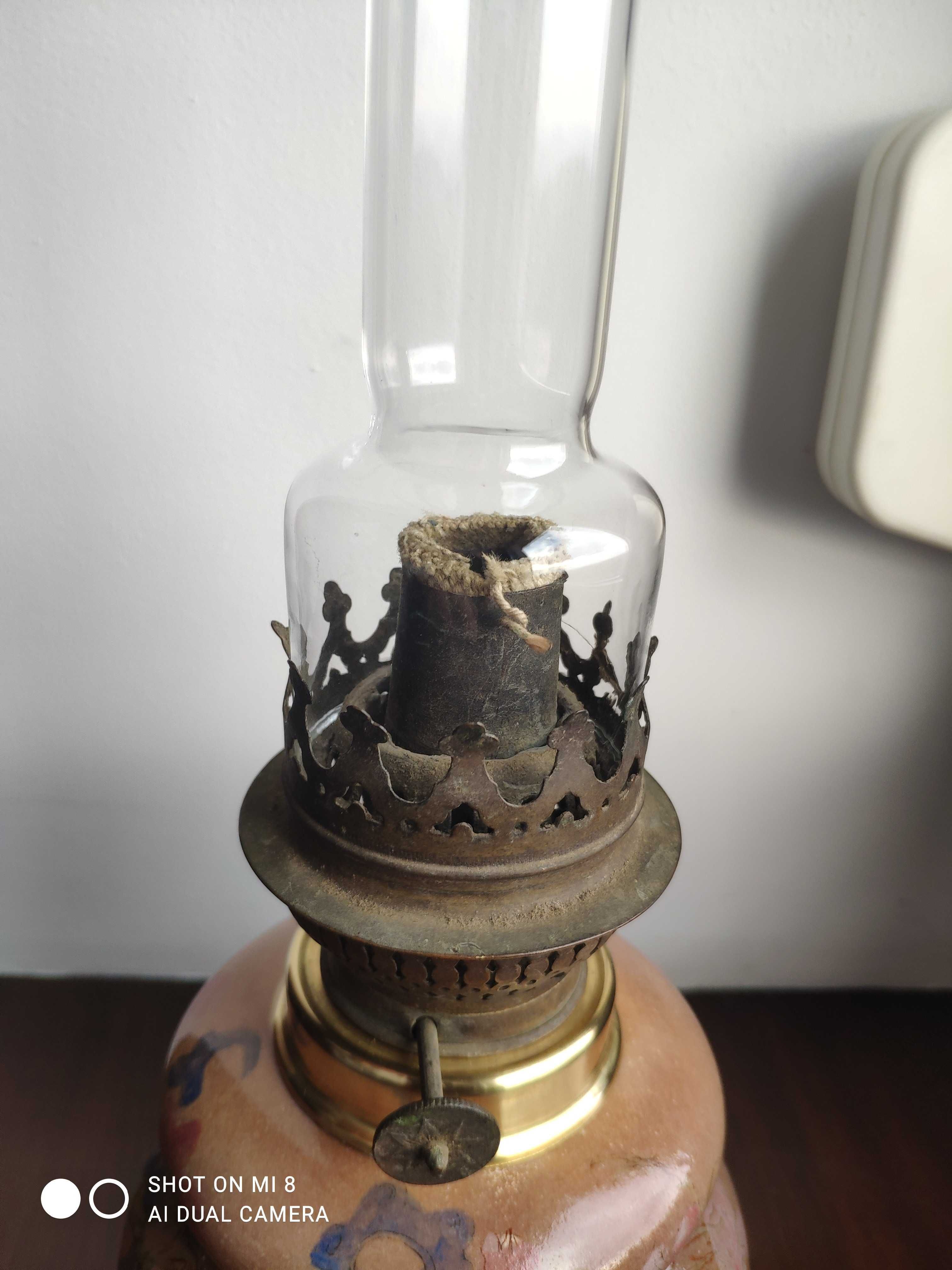 Stara francuska porcelanowa lampa naftowa nr 33