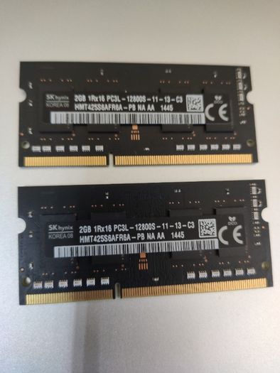 2 x Memória RAM SK Hynix 2GB 1RX16 PC3L-12800S-11-13-C3