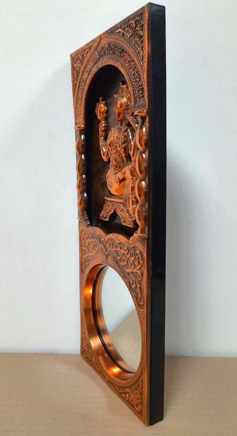 Чеканка с зеркалом, винтаж, СССР