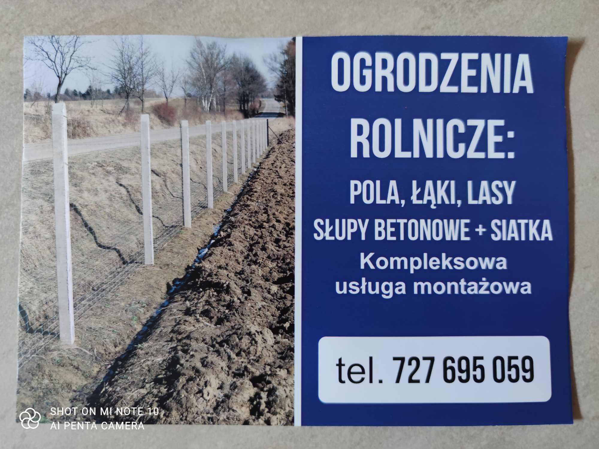 Ogrodzenie płot na słupkach betonowych siatka leśna ogrodzenia