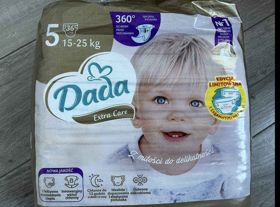 Pampersy dada rozmir 5 łącznie  108 szt