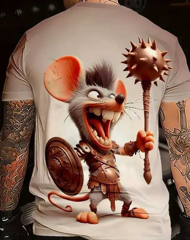 Męska zabawna koszulka z nadrukiem 3D