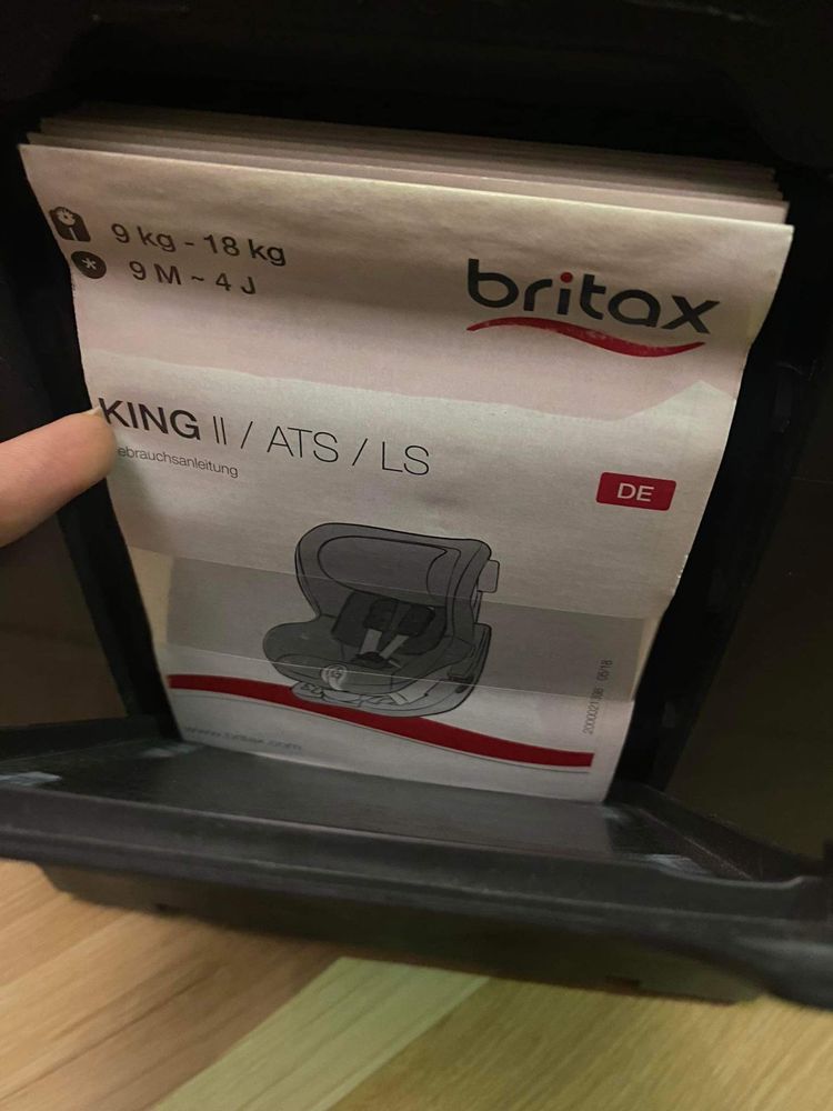 Fotelik samochodowy britax romer king II 9-18 kg  bezwypadkowy