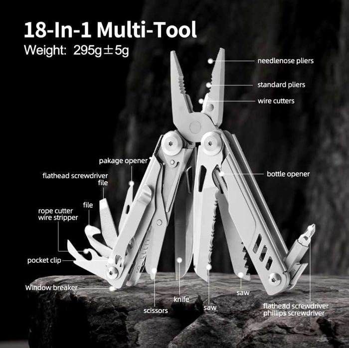 Мультитул  EDC Pocket 18-in-1 95492P з чохлом та знімна біта