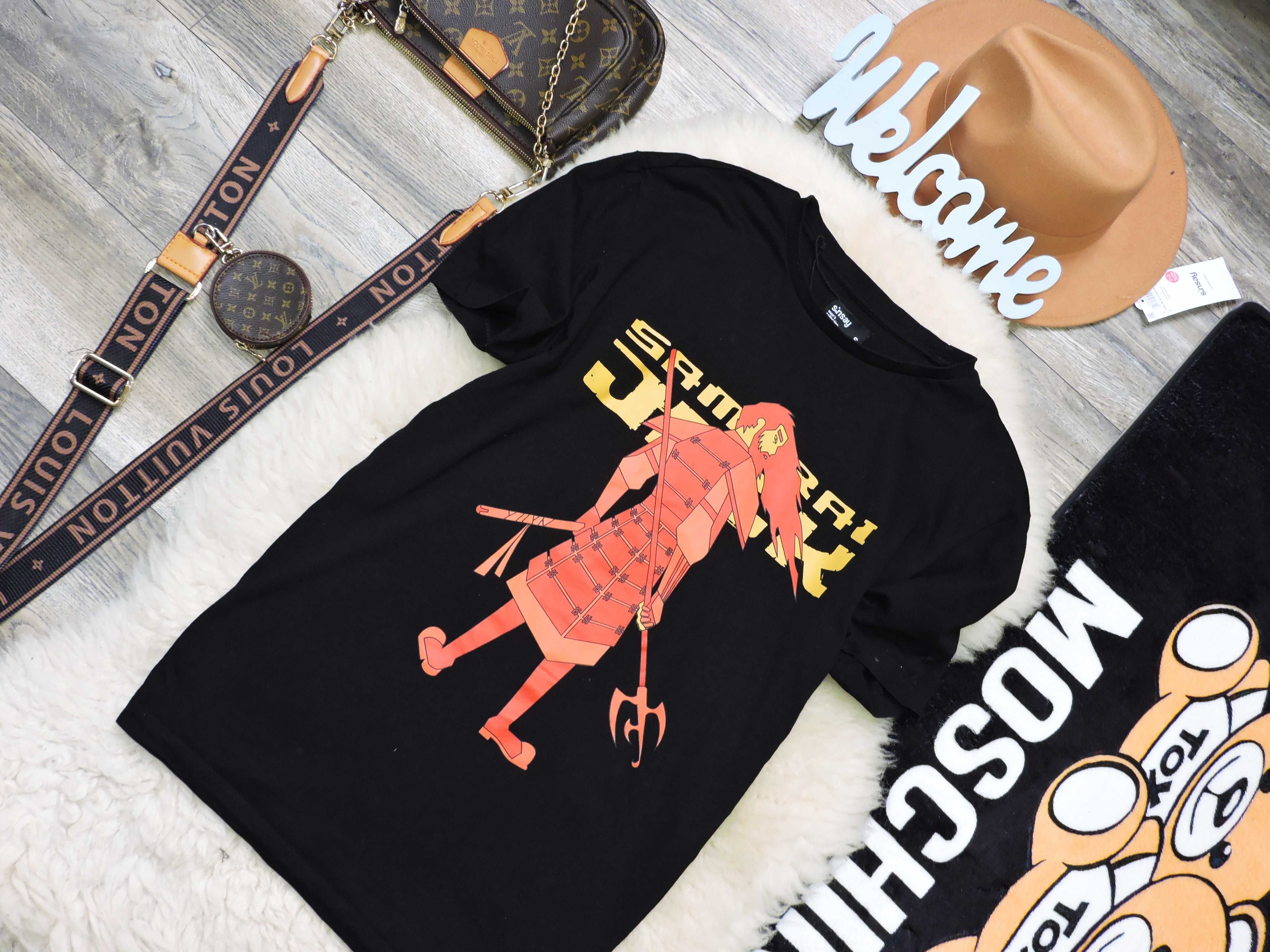 Sinsay Męski czarny t shirt Samuraj S