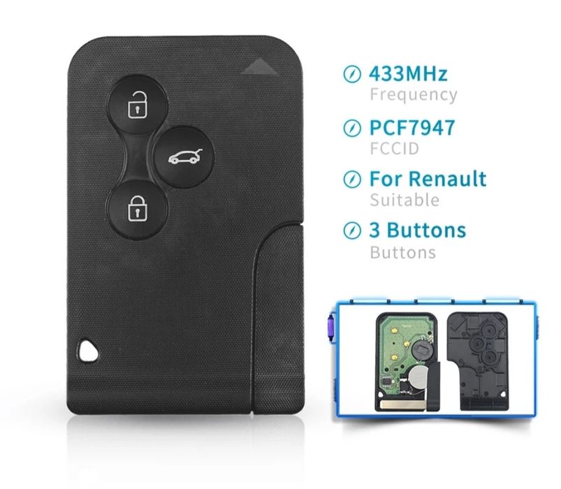 Ключ карта megane,scenic 2, 3, laguna 2, espace 4, jeep, dodge