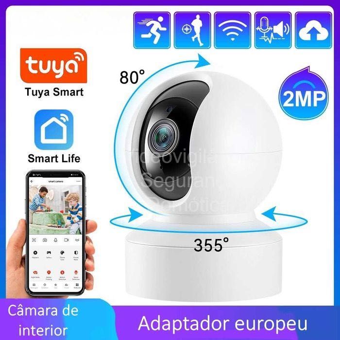 Câmara * PTZ * WiFi * Sem Fios * Tuya * Auto tracking