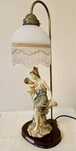 *MATKA Art Nouveau Elegancka Rzeźba Figurka Lampa Szklana Dama Vintage