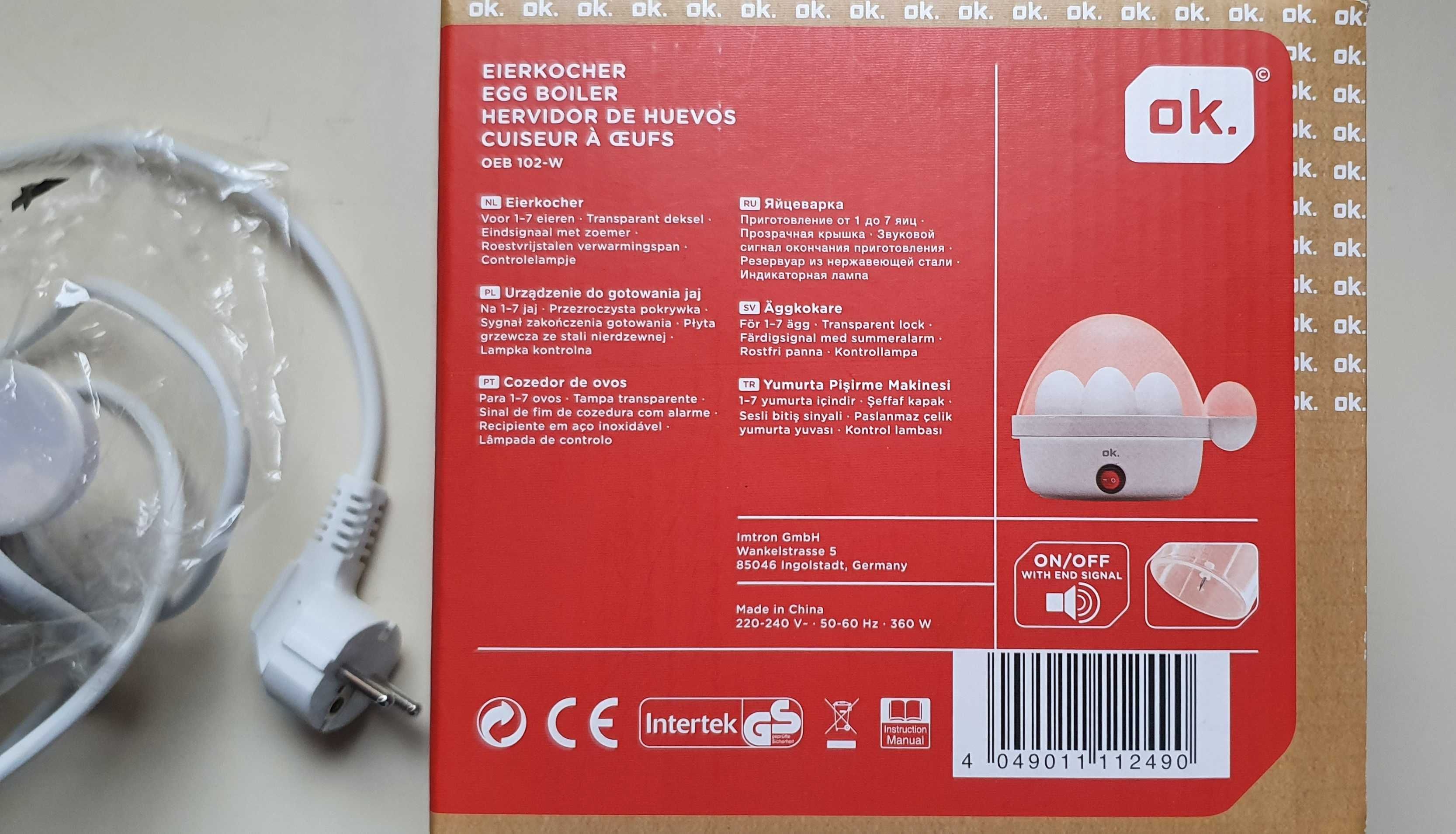Gotowarka do Jaj JAJOWAR na 7 JAJ OK. OEB 102 BIAŁY MOC 360W