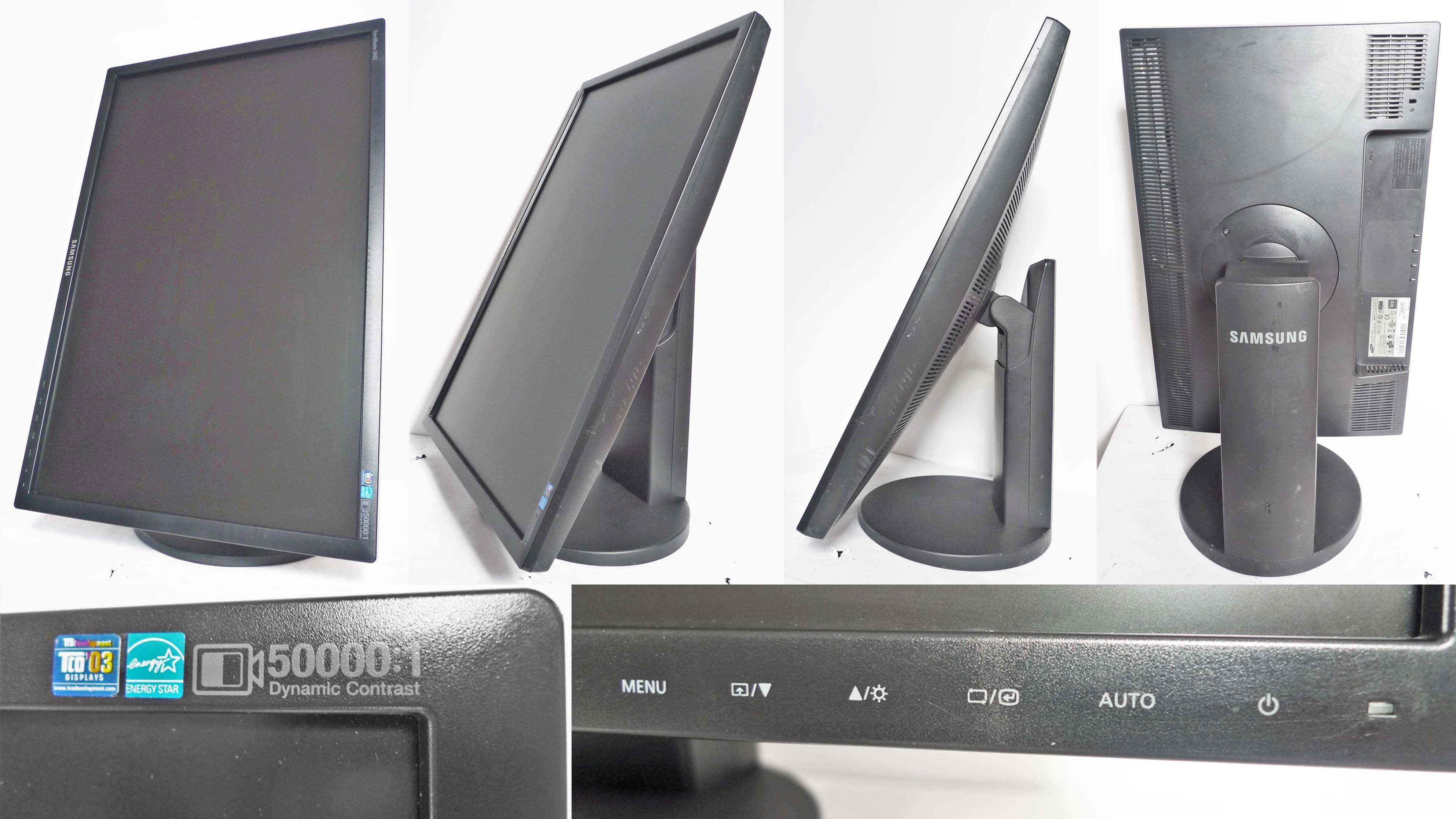 Samsung SyncMaster 24" 5ms 50000:1 Has Pivot Swivel Tilt VGA DVI kable