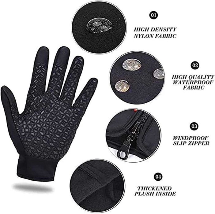 Nowe zimowe rękawiczki na rower / ocieplane / wodoodporne !L!