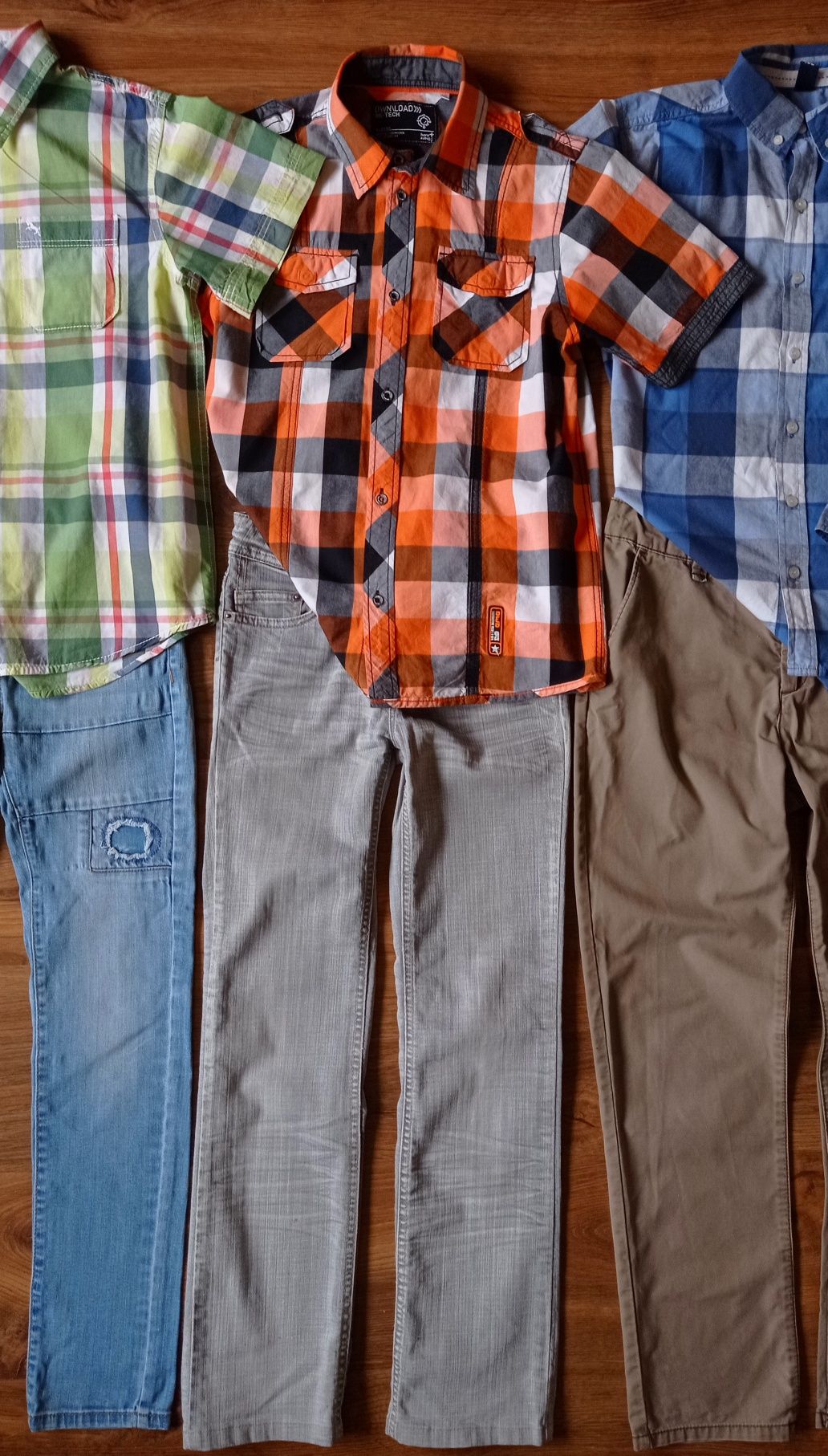 Zestaw ubrań H&M C&A chłopiec spodnie koszule dżinsy chinos baggy r.14