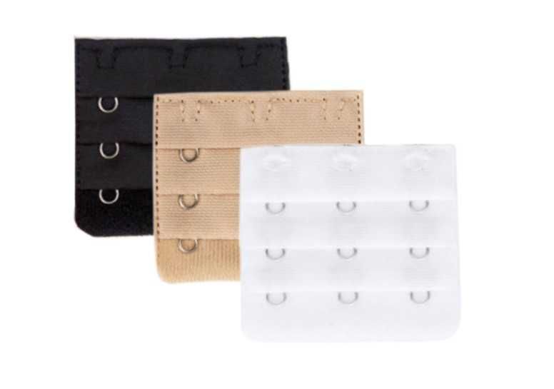 Zestaw przedłużka do biustonosza haftki 3 szt czarna beżowa biała