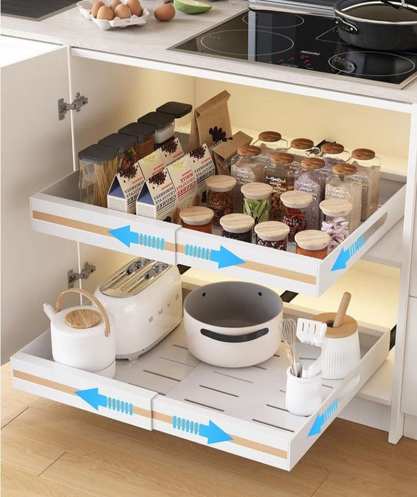 Szuflada kuchenna wysuwana 32-50cm regulowany organizer 25kg