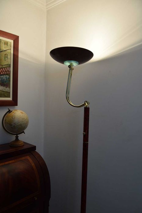 Candeeiro Pé Halogénio Castanho