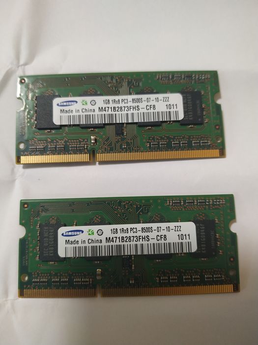 Оперативна пам'ять DDR3 1gb (2шт.) до ноутбука