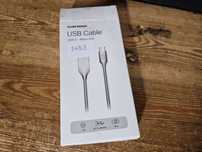 Kabel Silver Monkey USB - microUSB typ B 1 m srebrny (3698)