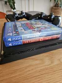 PS4 Slim 500GB + 2 pady + wiedza to potęga + it takes two