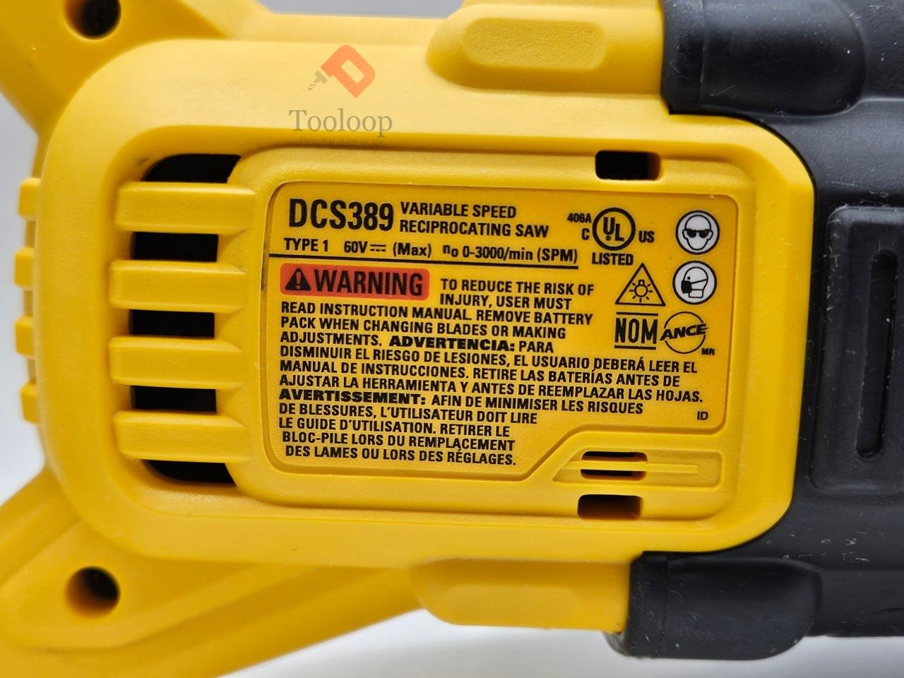 Аккумуляторная бесщеточная сабельная пила DEWALT DCS389B FLEXVOLT 60V