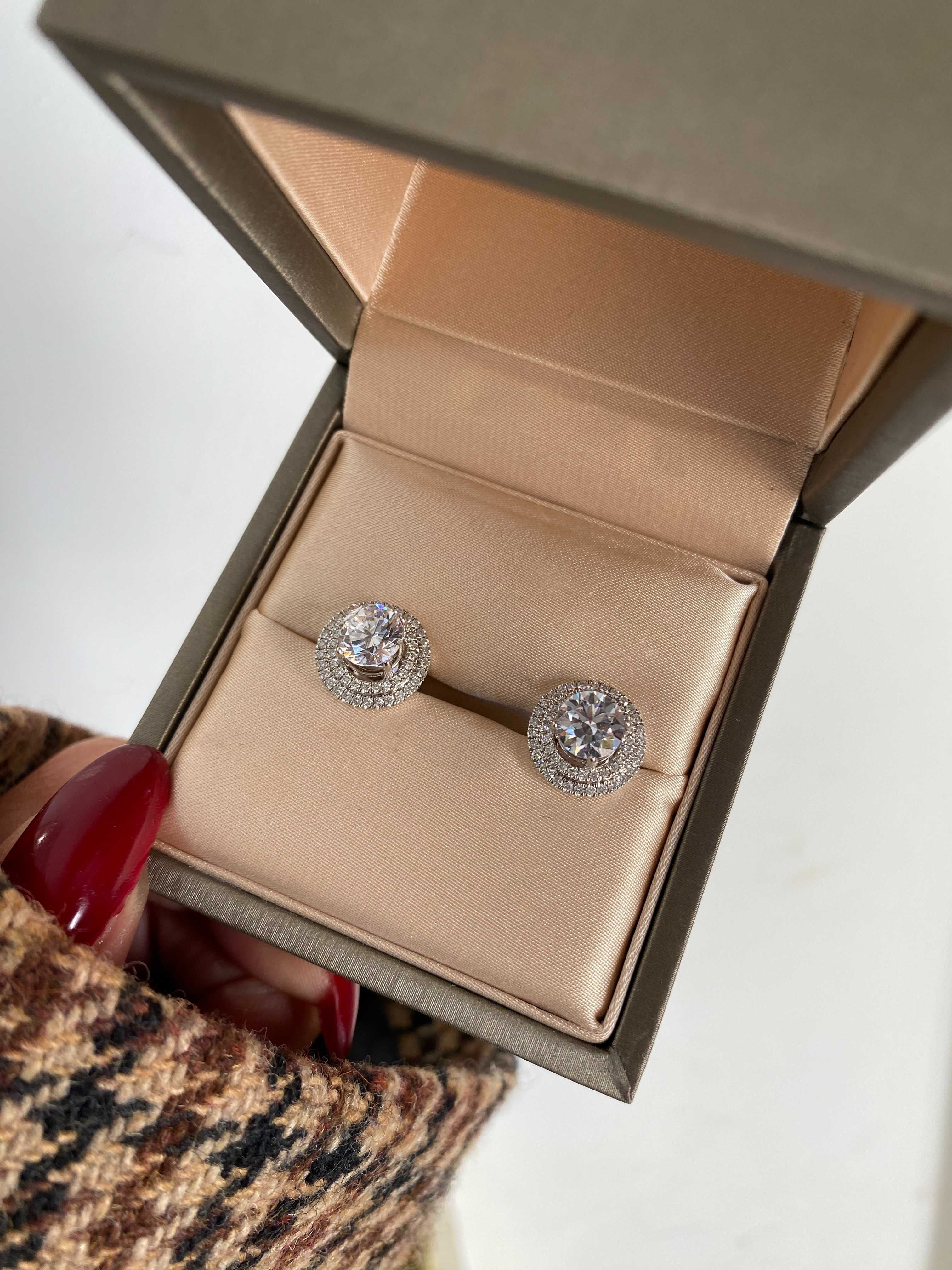 Kolczyki HALO z diamentami 2.52 CT VVS1/H Certyfikat IGI